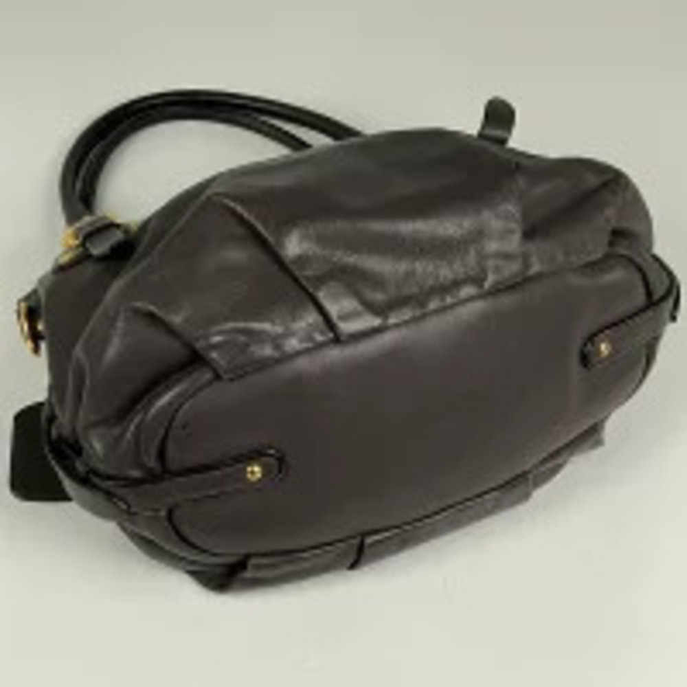 Prada Leather 2way Shoulder Brown Bag Daino Vitello Brown